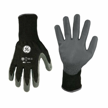 GE Cut Resistant Gloves, 13 GA Black/Gray, 1Pair, L GG201LC